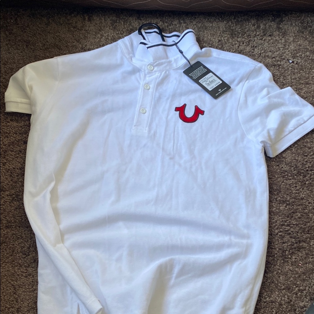 True Religion Men's White Polo Shirt